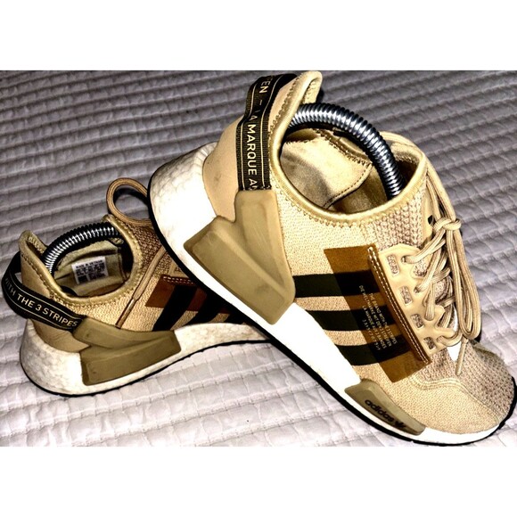 Adidas Men’s NMD R1 V2 Mesa Core Beige Sneakers Size 7.5 Lace Up Knit Running - Picture 1 of 7